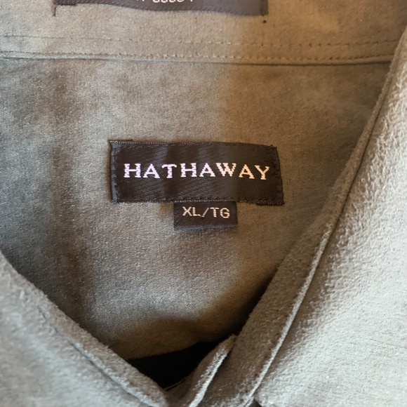 Hathaway Men's Faux Suede Button Down XL - Picture 2 of 6